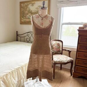 Knit fairy dress  90s fairycore d exterior size xs soft mocha